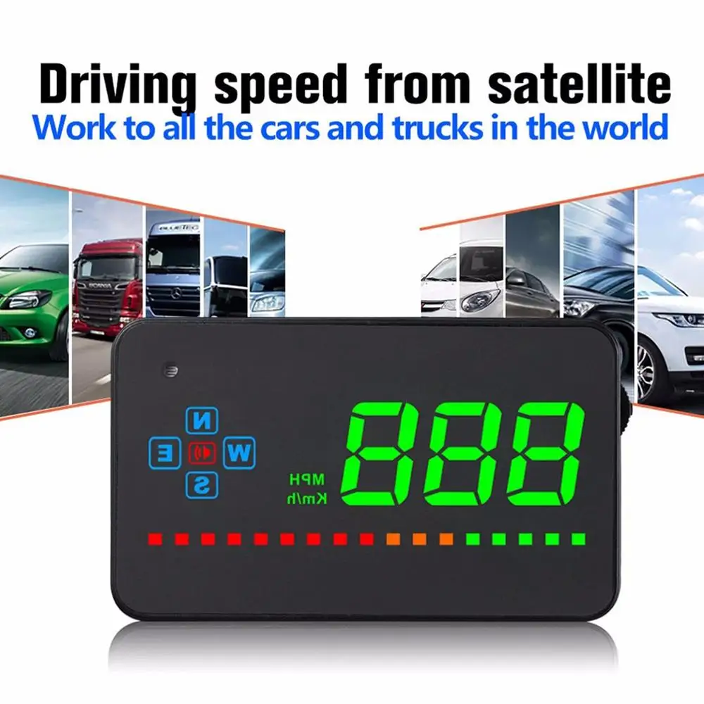 

A2 HUD Head-Up Display GPS Speedometer Car Digital Windshied Speed Display Projector Overspeed Alarm Oil Water Temp Gauge HUD