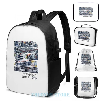 

Funny Graphic print WRC is for boys Group B was for men USB Charge Backpack men School bags Women bag Travel laptop bag