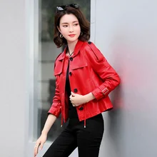 Early Autumn 2021 Fashionable Simple Elegant Waist Slimming Casual  All-Match Fashion Leather Hooded Coat Gothic Black Jacket