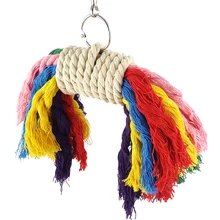 Скалолазание Какаду аксессуары птица жевательная игрушка для попугаев Conure красочный хлопок веревка клетка для домашних животных подвесной окунь