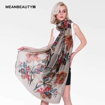 

Autumn and winter new double row large flower-encrusted gold scarf women's hundred-set atmospheric cotton and linen scarf