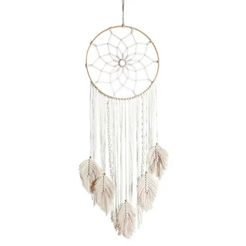 

Dreamcatcher Macrame Wall Hanging Handmade Feathers Night Light Dream Catchers Home Room Decoration Baby Wall Decor Beautiful