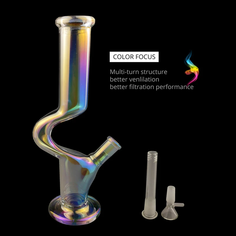 

Luminous Colorful C-type Glass Pipe Set Borosilicate Luminous Pipe Percolator 2019 Hot Sale