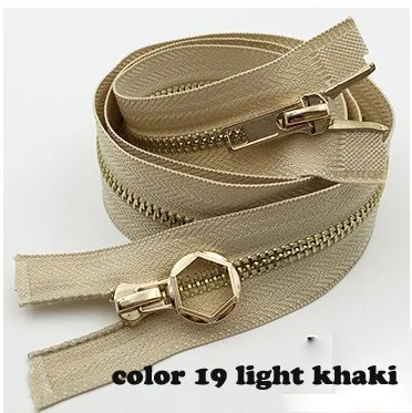 light khaki Детская одежда на рост 80, 100/120 см набор гайковерта с двойным открытым концом металлическая молния DIY двойной ползунок куртка на молнии пальто в комплекте с длинной застежкой-молнией D722 - Цвет: light khaki