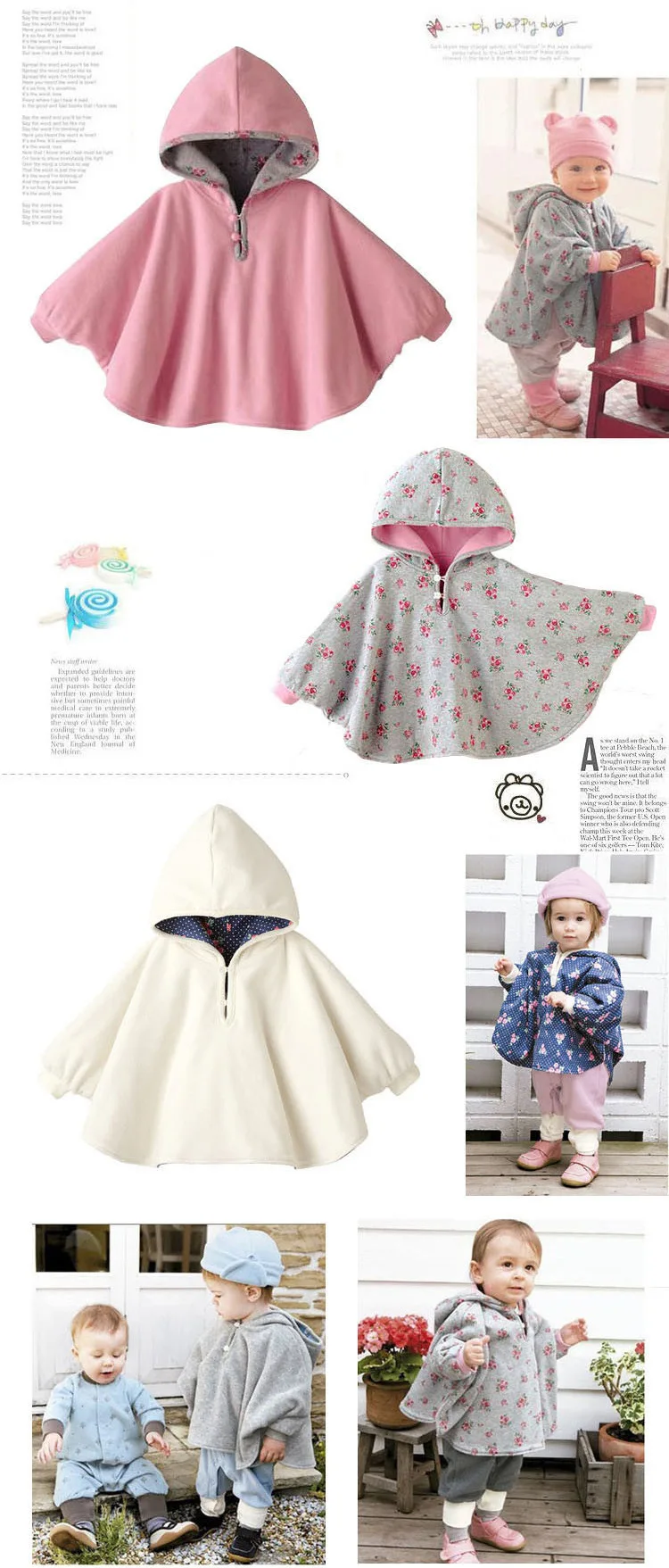 Флисовое пальто для малышей, плащ для младенца, двусторонняя верхняя одежда, детское пончо с цветочным рисунком, накидка для малышей, Детское пальто, детская одежда, одежда для маленьких девочек