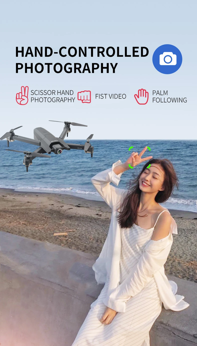 CSJ X4 Foldable Profissional Drone with 4K HD Camera WiFi FPV Optical Flow RC Helicopter Quadrocopter Kid Toy VS SG106 E520 GD89