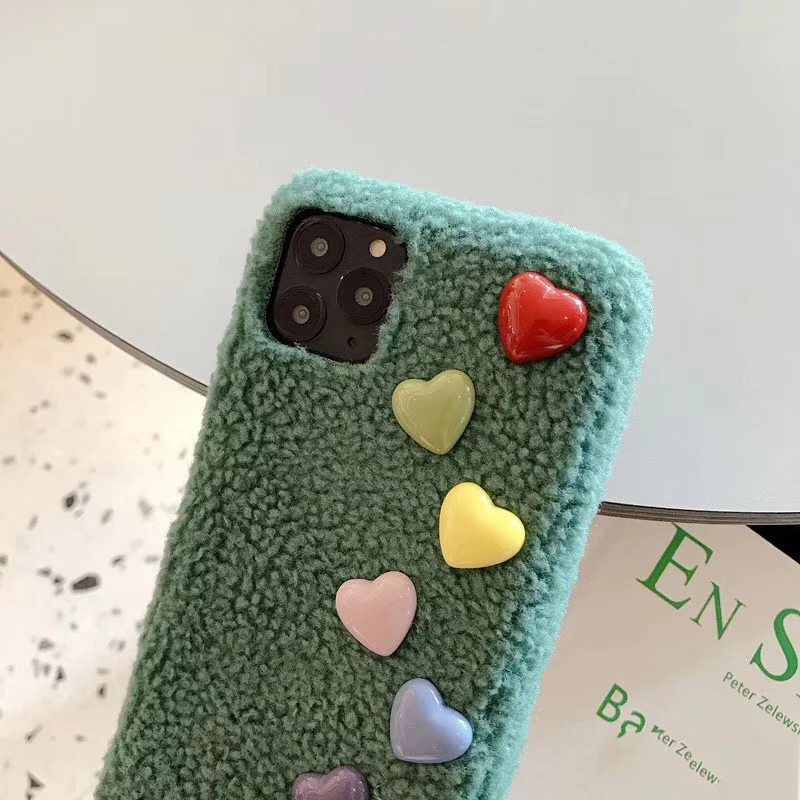 GlamPhone чехол плюшевый чехол для телефона с рисунком на тему любви для iPhone11Pro/Max X XS Max XR Мягкий силиконовый чехол для iPhone11 7 8 6 6s Plus чехол