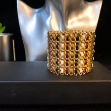 Брендовые винтажные цветные модные ювелирные изделия, медная цепочка, цветной кожаный браслет, модные ювелирные изделия, большие браслеты-манжеты в винтажном стиле