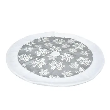 

Christmas Decorations Christmas Tree Apron Scene Dress Up Items White Edge Snowflake Tree Skirt 100CM Gray
