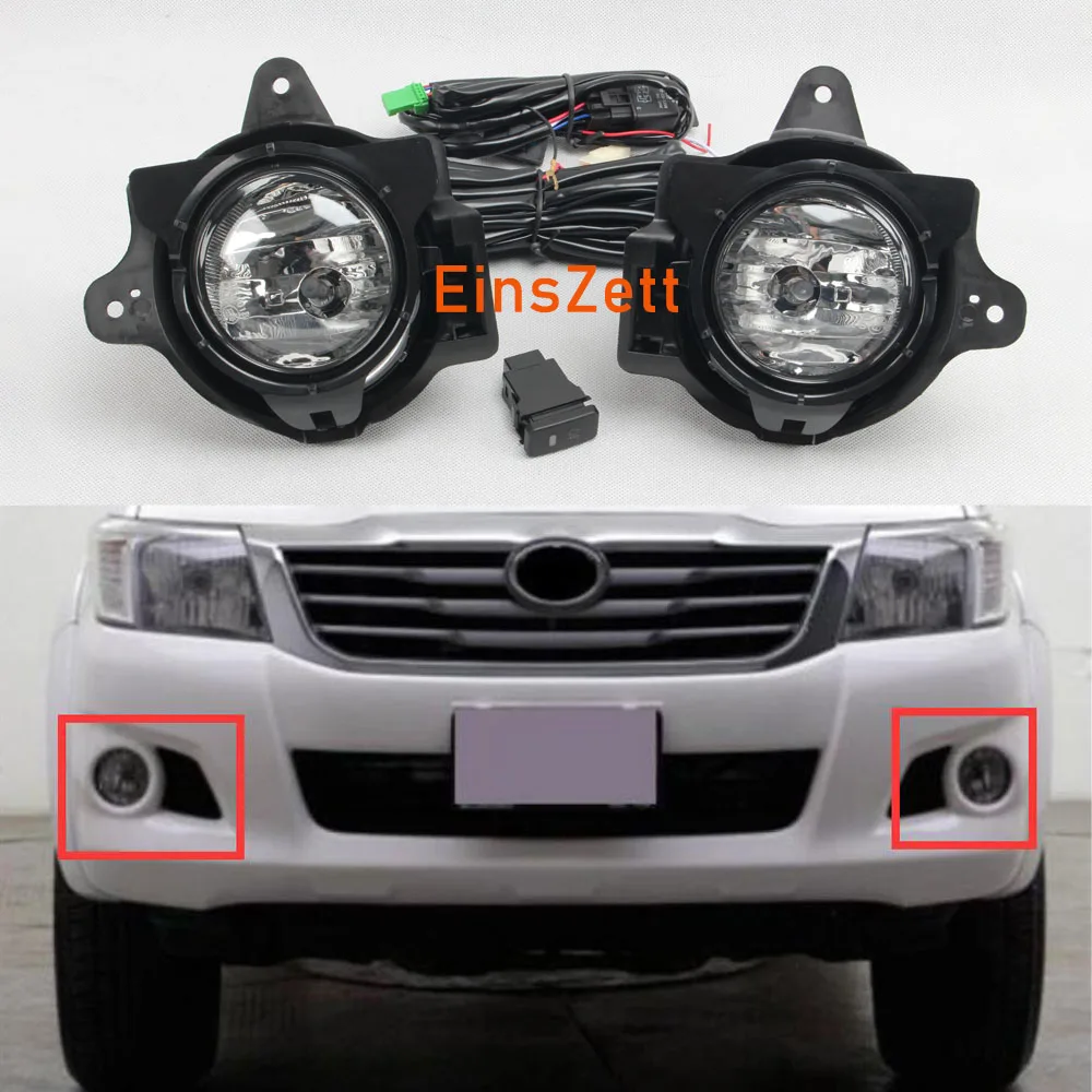 

1set Car Fog Light Assembly For Toyota Hilux VIGO 2012-2016 12V DRL Front Bumper Halogen Fog Lights with Car Accessories