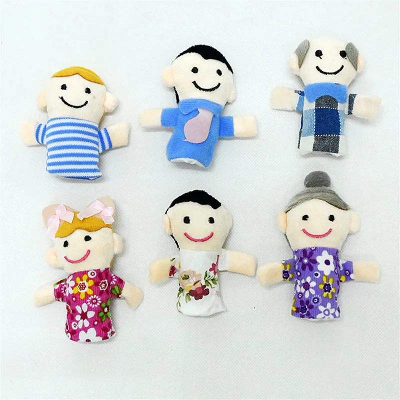6 шт./компл. детские плюшевые игрушки кукла на палец семья шесть пальцев игрушки детские развивающие игрушки