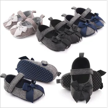 

2020 Baby Shoes Infants Breathable First Walkers Toddlers Soft Casual Shoes Lovely Bowknot Baby Girls Princess Shoes