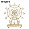Robotime DIY вращающийся 3d Деревянный пазл музыкальная шкатулка колесо обозрения для подарков ► Фото 1/6