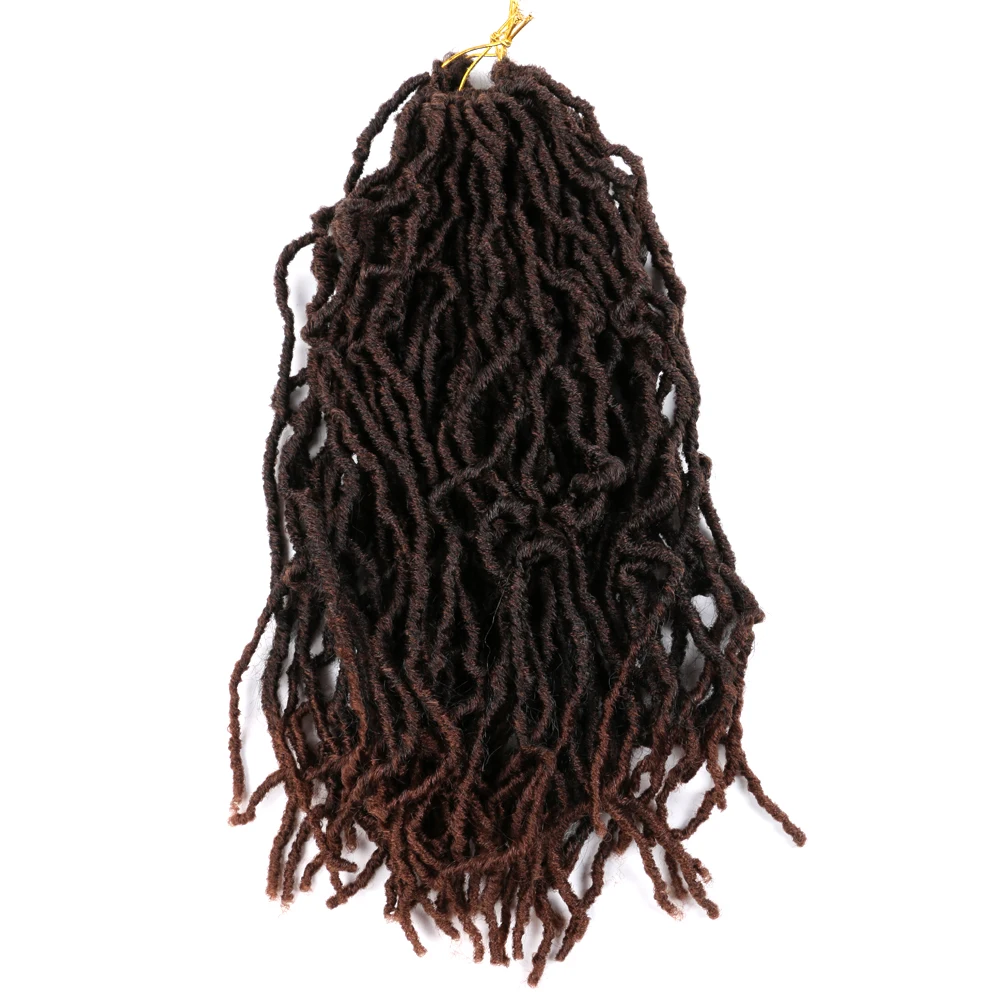 Aigemei Nu Locs богиня Faux Locs Curly Омбре косички волос 18 дюймов 21 прядь/упаковка синтетические крючком косички волос Exntension