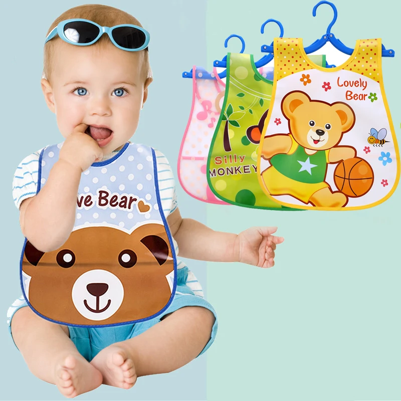 

Baby Bib Adjustable Children's Baby Meal Pocket EVA Waterproof Lunch Bib Baby Cartoon Feeding Cloth Children's Baby Apron