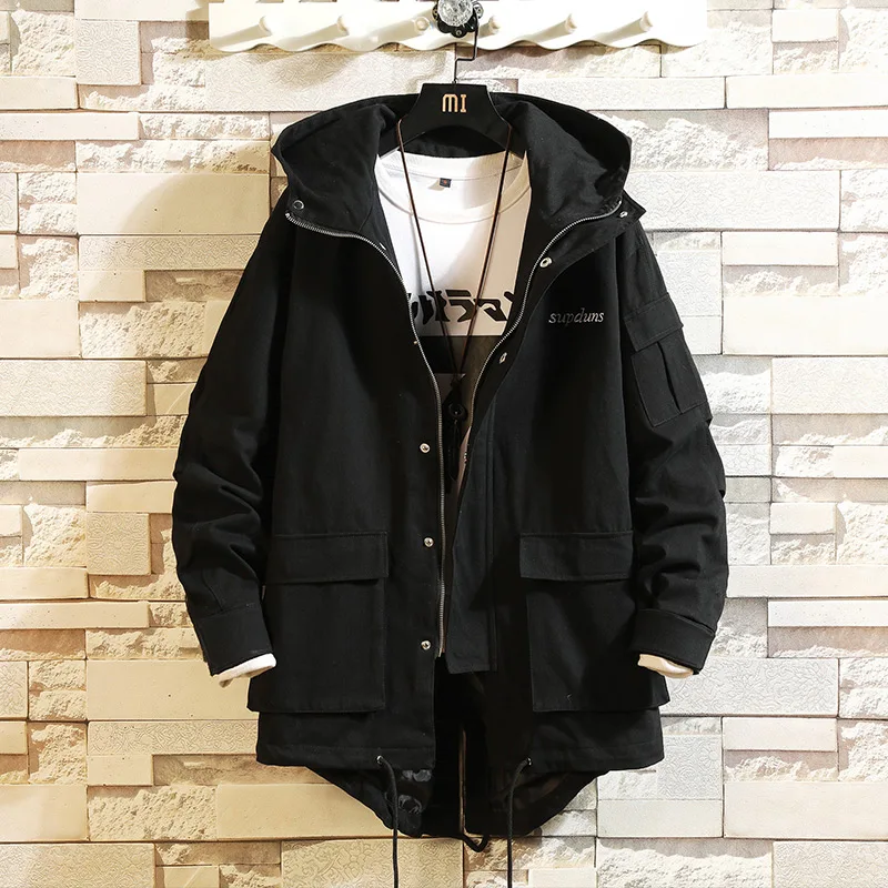 Camouflage Autumn Military Pilot Bomber Jacket Men Winter Streetwear Plus Size Cotton Coat Male Loose Japanese Jackets And Coats - Цвет: Black