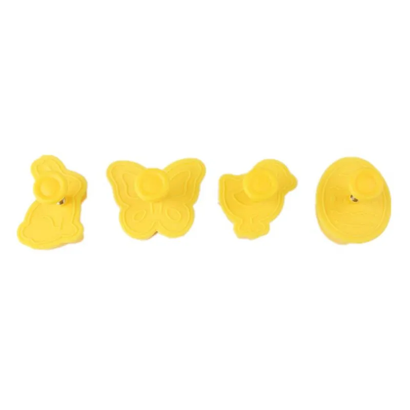 Plastic Easter Biscuit Cookie Cutter Baking Mold Kitchen Bunny Pattern Pastry Plunger 3D Die Fondant Cake Decorating Tools cookie cutter baking mold cookie mould cookie printing mold baking decorating tools 4Pcs