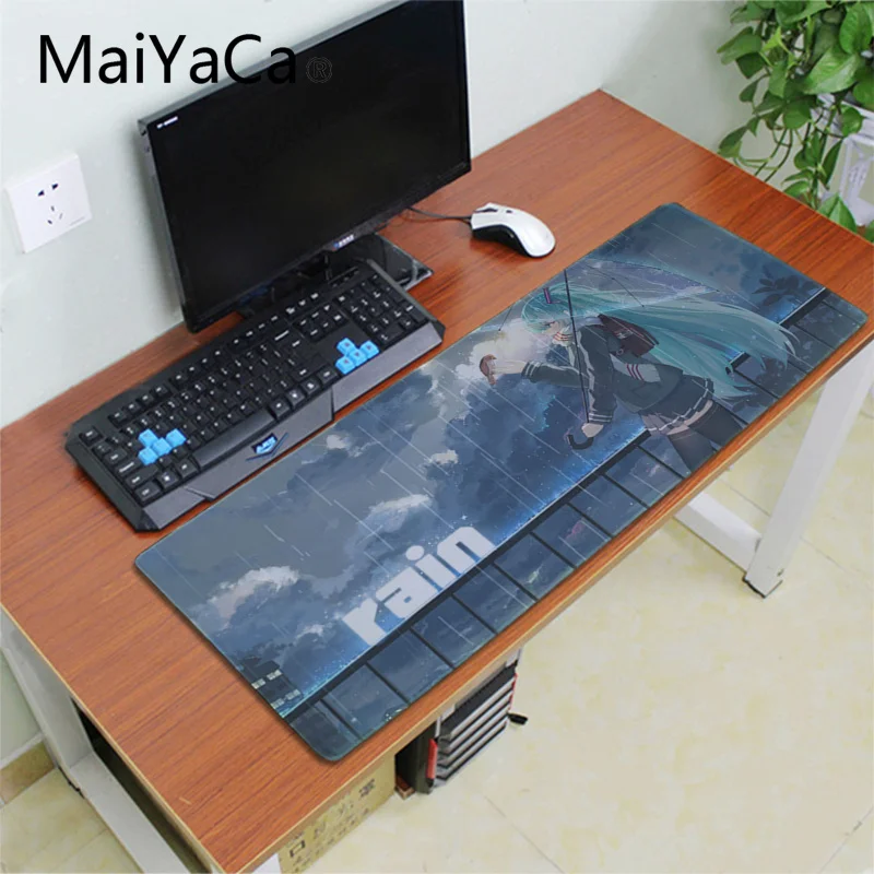 Lock Edge 30X70cm Maiyaca Hatsune аниме Мику девочка коврик для мыши игровой коврик для мыши xl скоростной игровой коврик клавиатура Коврик для мыши стол для портативного компьютера ноутбука коврик - Цвет: Lock Edge 30X70cm
