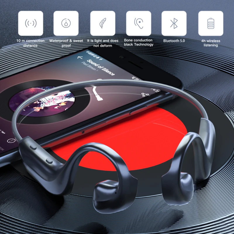 TWS New Bone Conduction Wireless Bluetooth Earphone Suitable For Xiaomi Huawei Apple Sports Waterproof Headset With Microphone