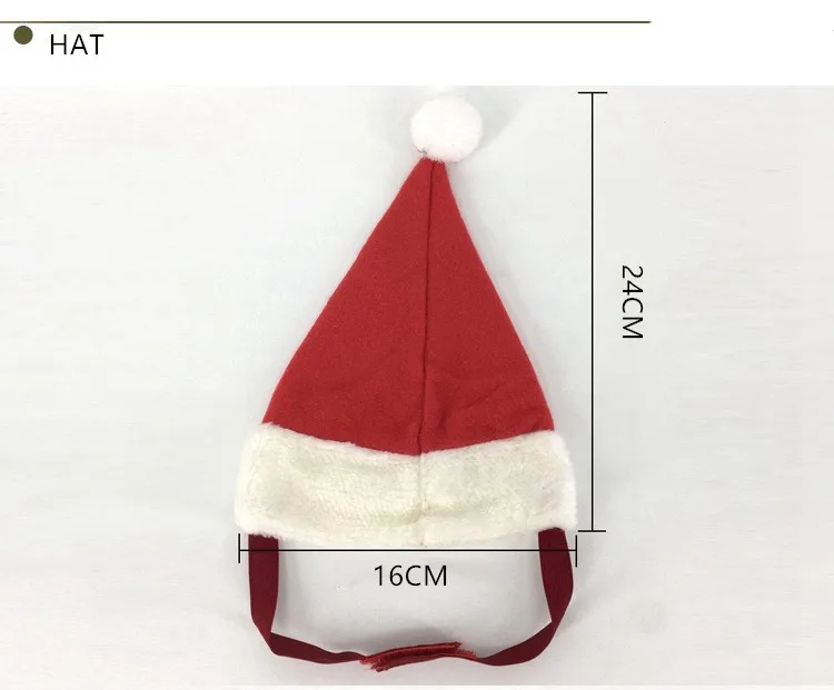 Домашнее животное Рождество день одеваются кошка шляпа красный заостренный колпачок Собака Рождество шляпа носки пять частей товары для