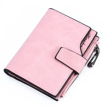 

Ladies Wallet Short Candy-colored Buttons Wallet Card Zipper Bag In Hand