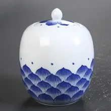 Керамика Чай Кэдди синий и белый фарфор для хранения бутылки Чай коробка конфет для соли, для приправ снэк-контейнер для хранения Чай культуры