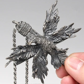 

Sin Trial Four Wing Bird Crow Stainless Steel Cross Pendant Necklace Unisex Punk Gothic Raven Animal Jewelry