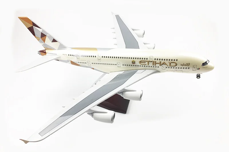 1/160 масштаб смолы Голосовое управление СВЕТОДИОДНЫЙ самолет Airbus A380 с светодиодный свет 46 см игрушка в виде самолета Дети подарок для коллекции