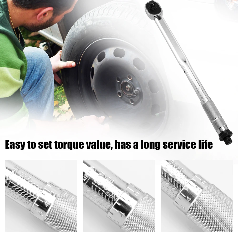 

Professional 5pcs 1/2" 28-210Nm Adjustable Tire Torque Wrench Set Auto Repair Spanner Hand Tool Kit