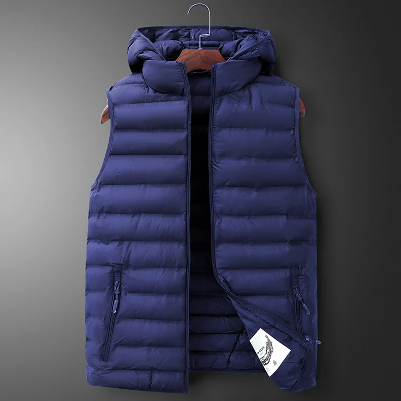 

Plus Size L-7XL Mens Fashion Sleeveless Jackets Men Cotton-padded Down Vest Casual Waistcoat Male Chalecos Father's Gift VT-257