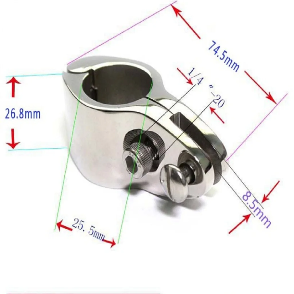 2pcs Boat Canopy Fitting Tube Knuckle Clamps for 25MM OD Tube Hinged Boat Parts Deck Cabin Hardware