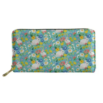 

WHEREISART Rabbit in the forest Fashion Women Wallets Leather Purse Long Design for Ladies Money Bag Multiple Clutch Sac Femme
