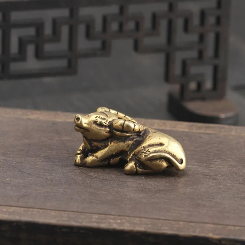 Collectible Brass Lucky Buffalo Feng Shui Protection Figurine Interior Decor | Дом и сад