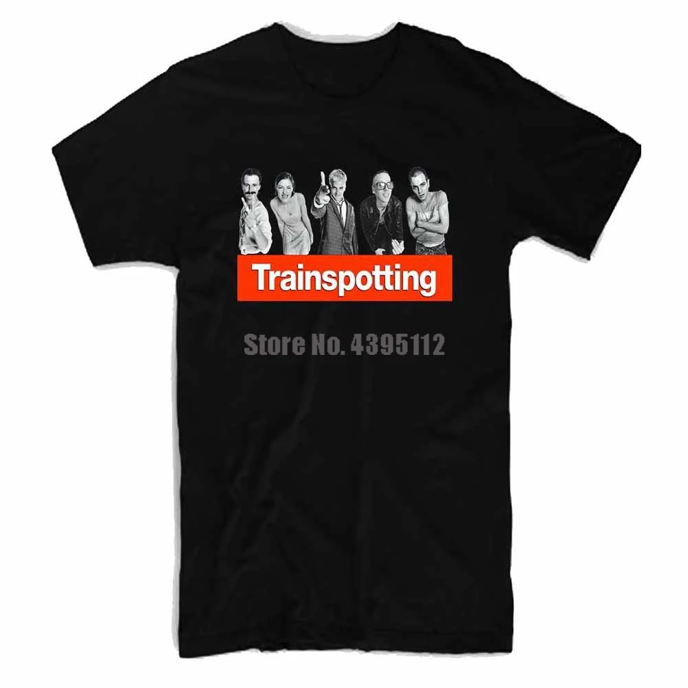 

Trainspotting Movie Men'S T Shirt Streetwear Harajuku T Shirts Designer Tee Shirt Black Of White T-Shirt Black Top