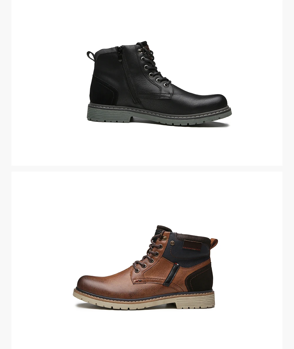 Мужские повседневные сапоги; коллекция года; Модные осенние и зимние классические сапоги; Модные Черные ботильоны на шнуровке; botas hombre; брендовые кожаные мужские ботинки