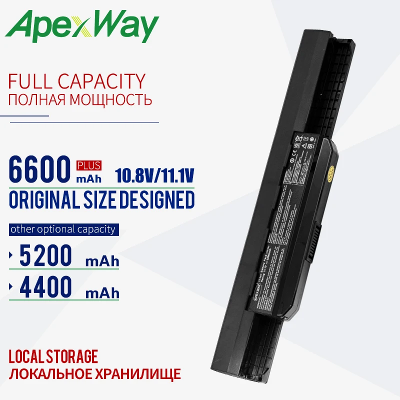 Apexway 6 ячеистая для ноутбука батареи A32-K53 для Asus A43 A43E A53S X54 X54H X44H K43E K43U K43S K43SJ K53 K53T K53S K53SV