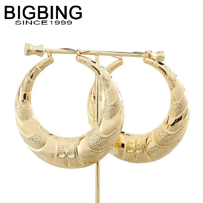 R307 BIGBING ювелирные изделия Модные серьги-гвоздики с большим золотым цветком модная Ювелирная серьга хорошего качества