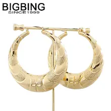 R307 BIGBING ювелирные изделия Модные серьги-гвоздики с большим золотым цветком модная Ювелирная серьга хорошего качества