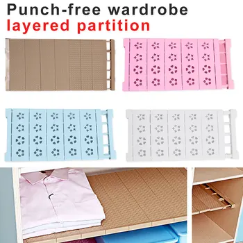 

Adjustable Closet Organizer Space Saving Wardrobe Decorative Shelves Cabinet Holders Storage Shelf Wall Mounted Kitchen Rack