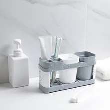 Семейный держатель для зубных щеток, набор с подставкой, полка для ванной, стойка для хранения зубной пасты, британский органайзер для макияжа#30