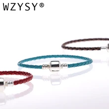 Новинка,, разноцветный кожаный браслет, сплав, серебряный цвет, кнопка, простой браслет для мужчин и женщин, 16-21 см, пара браслетов, браслеты