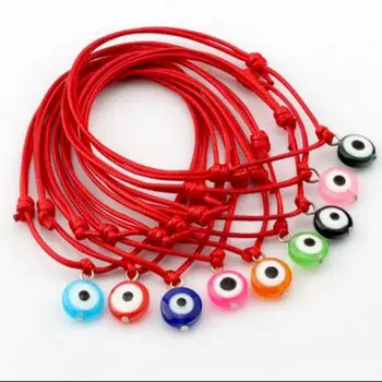 

12pcs/Set Mixed Turkish Evil Eye Bracelet Woman Braided Adjustable Red String Cord Adjustable Charms Bracelet Wristband Jewelry