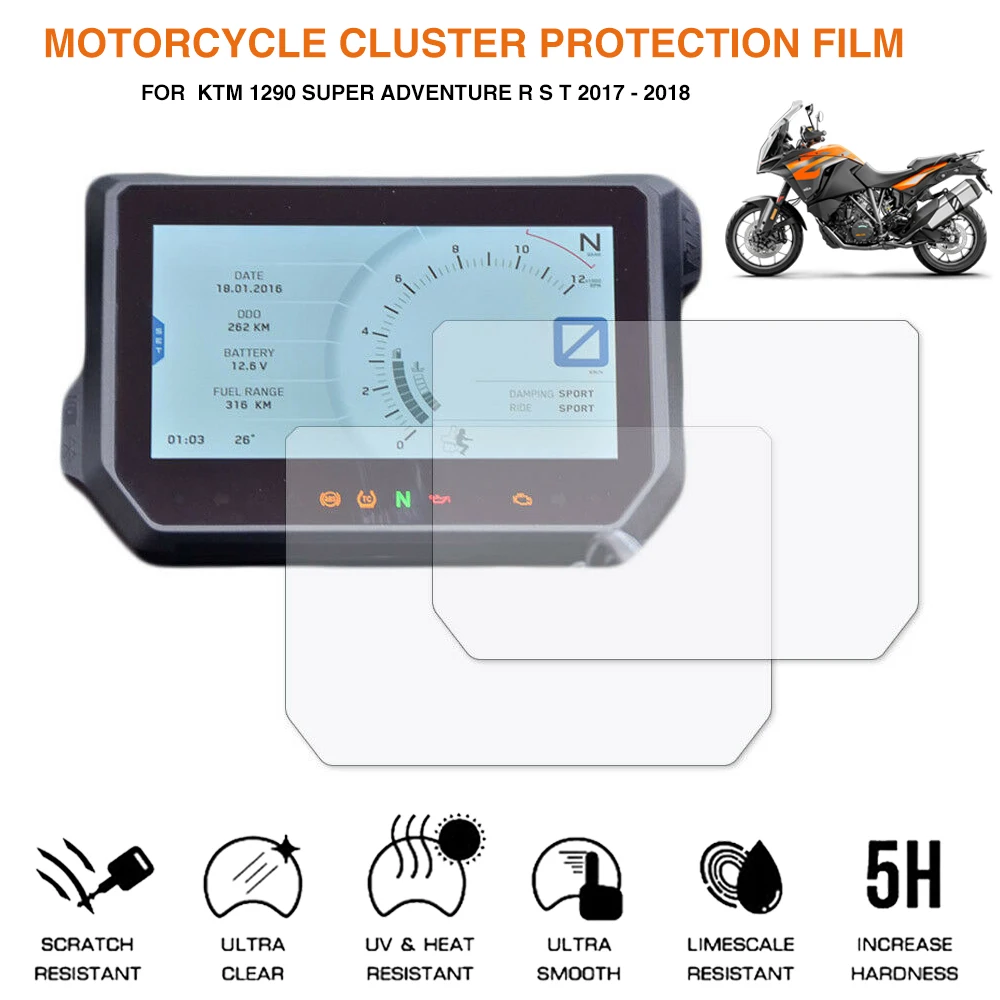 For KTM 1290 SUPER DUKE ADV SUPERDUKE Adventure R S T Motorcycle Cluster Scratch Protection Film Screen Protector,motorcycle screen protector