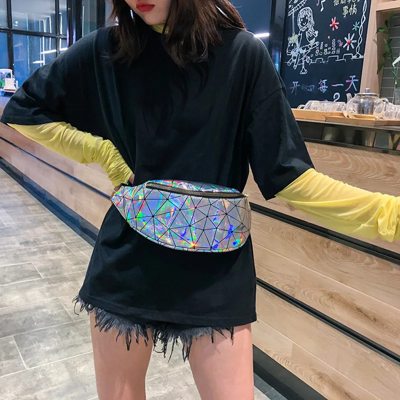 

Fashion & Sports Laser Wallet Women's 2019 Spring New Style Korean-style Casual Harajuku Outdoor Multi-functional Rhombus Chest