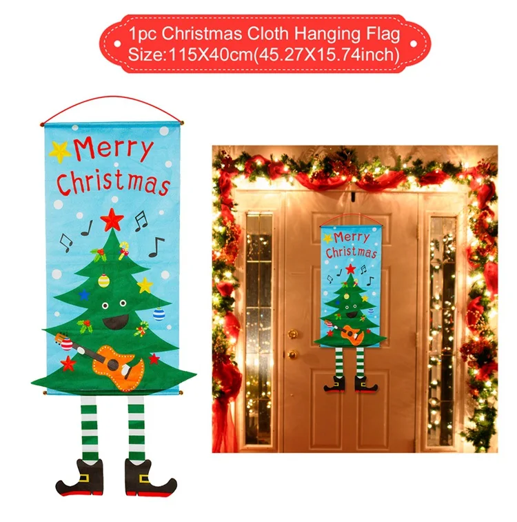 Рождественский баннер, висящий флаг, веселое Рождественское украшение для дома, уличная дверь, Рождественский Декор, дверь Noel, натальный год - Цвет: Hanging Flag 1