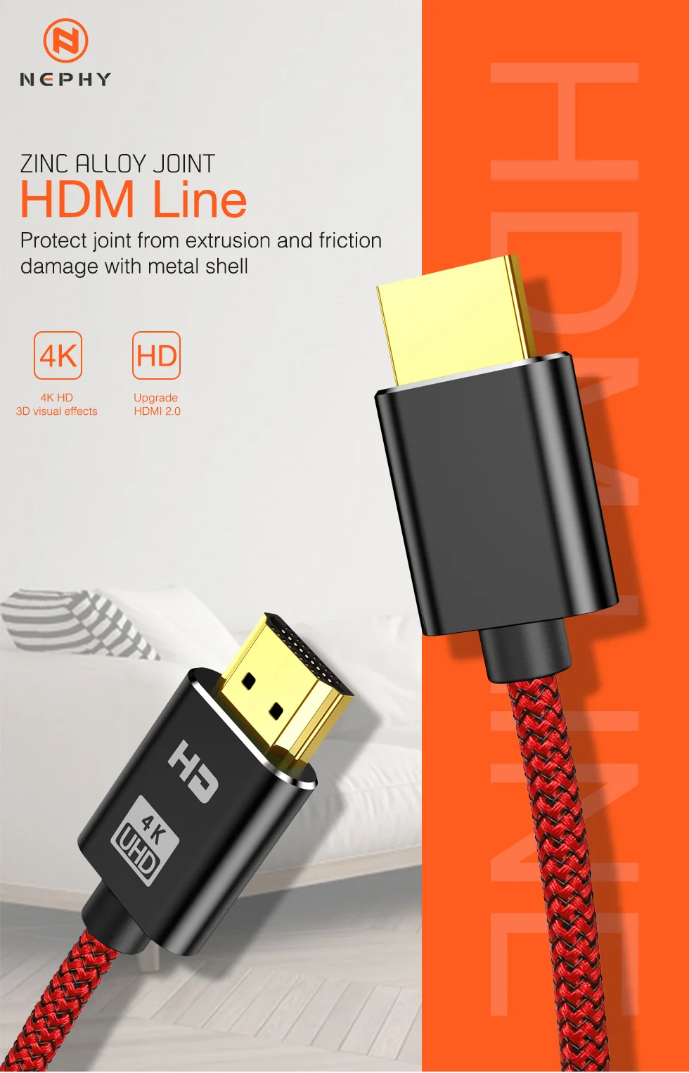 HDMI к HDMI 4K 2,0 кабель для Apple tv PS4 сплиттер переключатель коробка 3D разрешение HD tv ЖК-дисплея ноутбука PS3 PS4 60 Гц видео аудио кабель