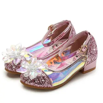 

Flower Children Shoes Girls High Heel Princess Dance Sandals for girls Kids Glitter Wedding Party Dress Wedding Shoes size26-36