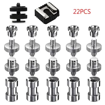 

1Set 1/4\" 3/8\" Convert Threaded Screws Adapter Hot Shoe Mount for Camera/Tripod
