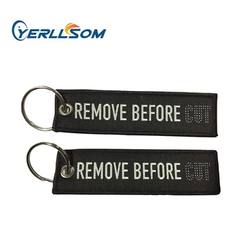 

High Quality 200PCS/Lot High quality Custom Woven Keychain 130*30mm PMS Color Merrowed Border with personal logo Y20053161