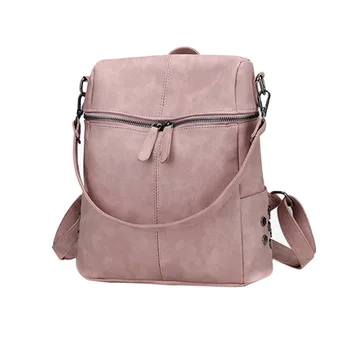 

Fashion Women PU Leather Backpacks Retro Casual School Bags For Teenage Girls Large Capacity Backpack Laptop Bag Drop Shipping